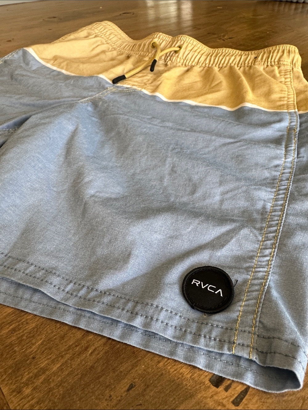 RVCA Colorblock Yellow and Light Blue Board Shorts